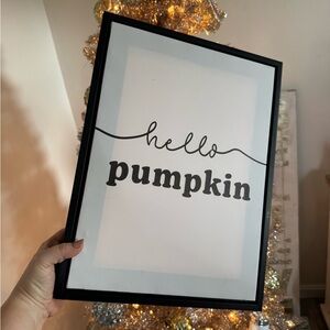 Hobby Lobby Black and White 'Hello Pumpkin' Art Print